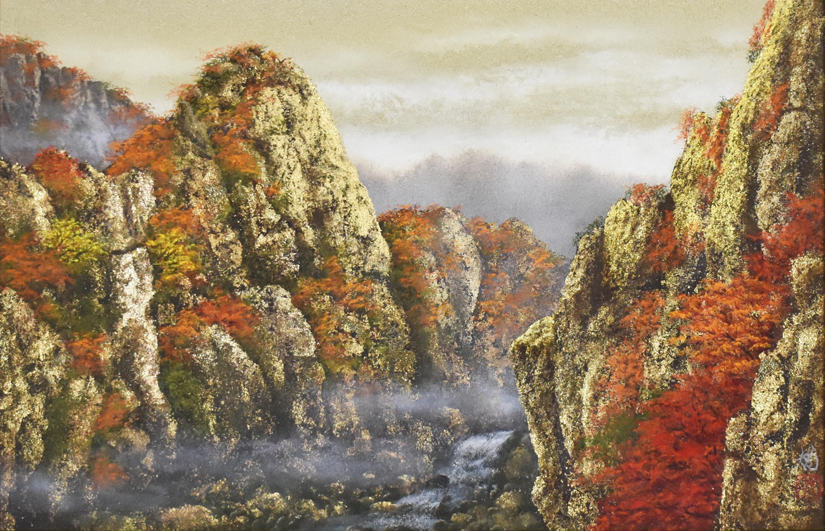 絵画原画油彩画油絵一点物アート作品自作の絵風景画「二上山」