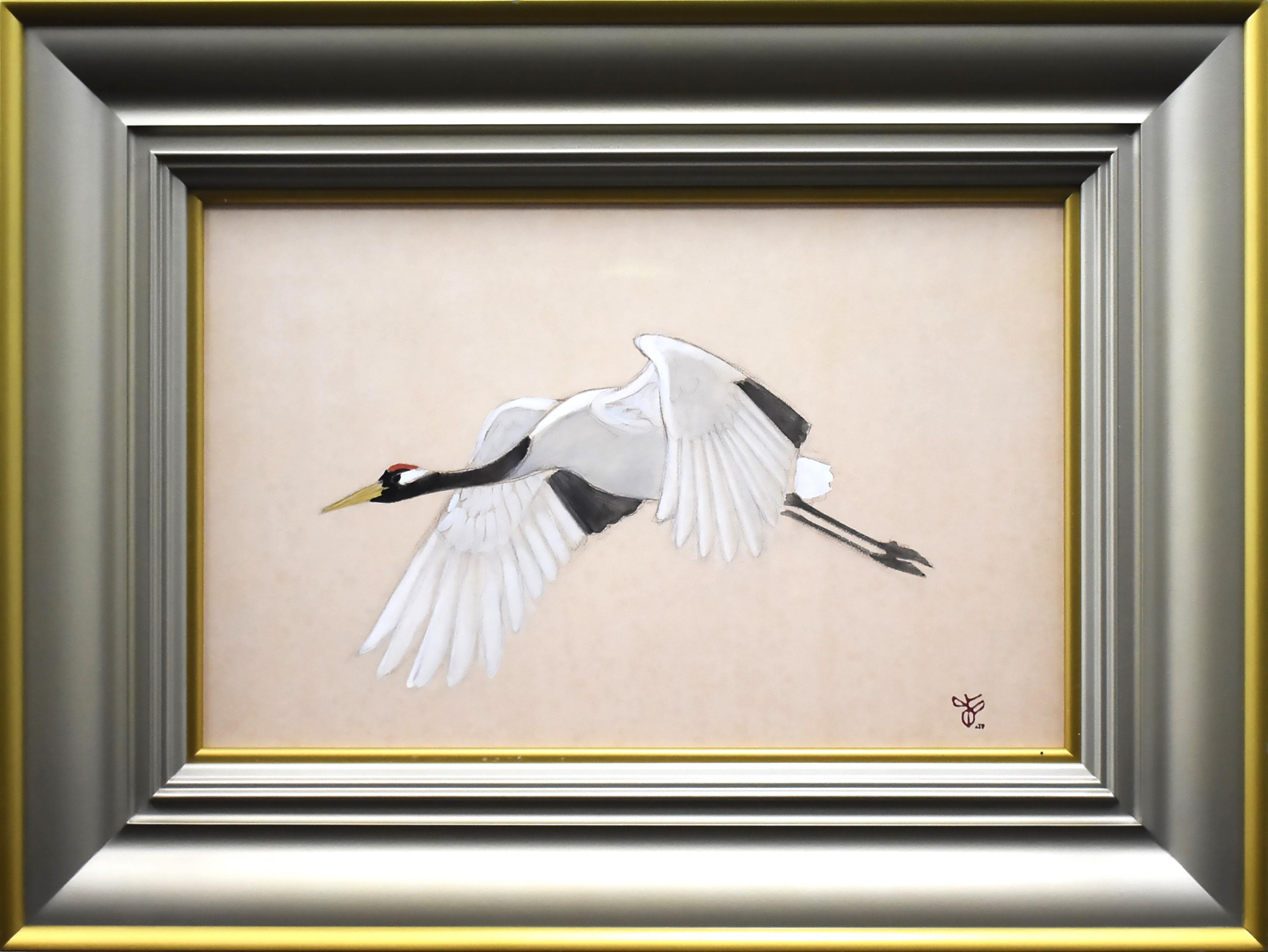 ライオン 杉山寧「鷺」素描 杉山璚子鑑定シール ライオン様専用 杉山寧