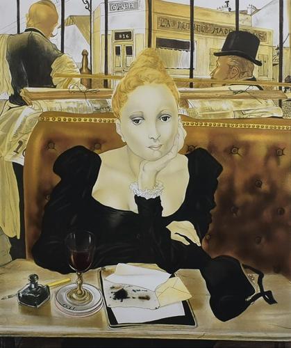 藤田嗣治、【風船売り】、希少画集画、新品高級額・額装付、状態良好