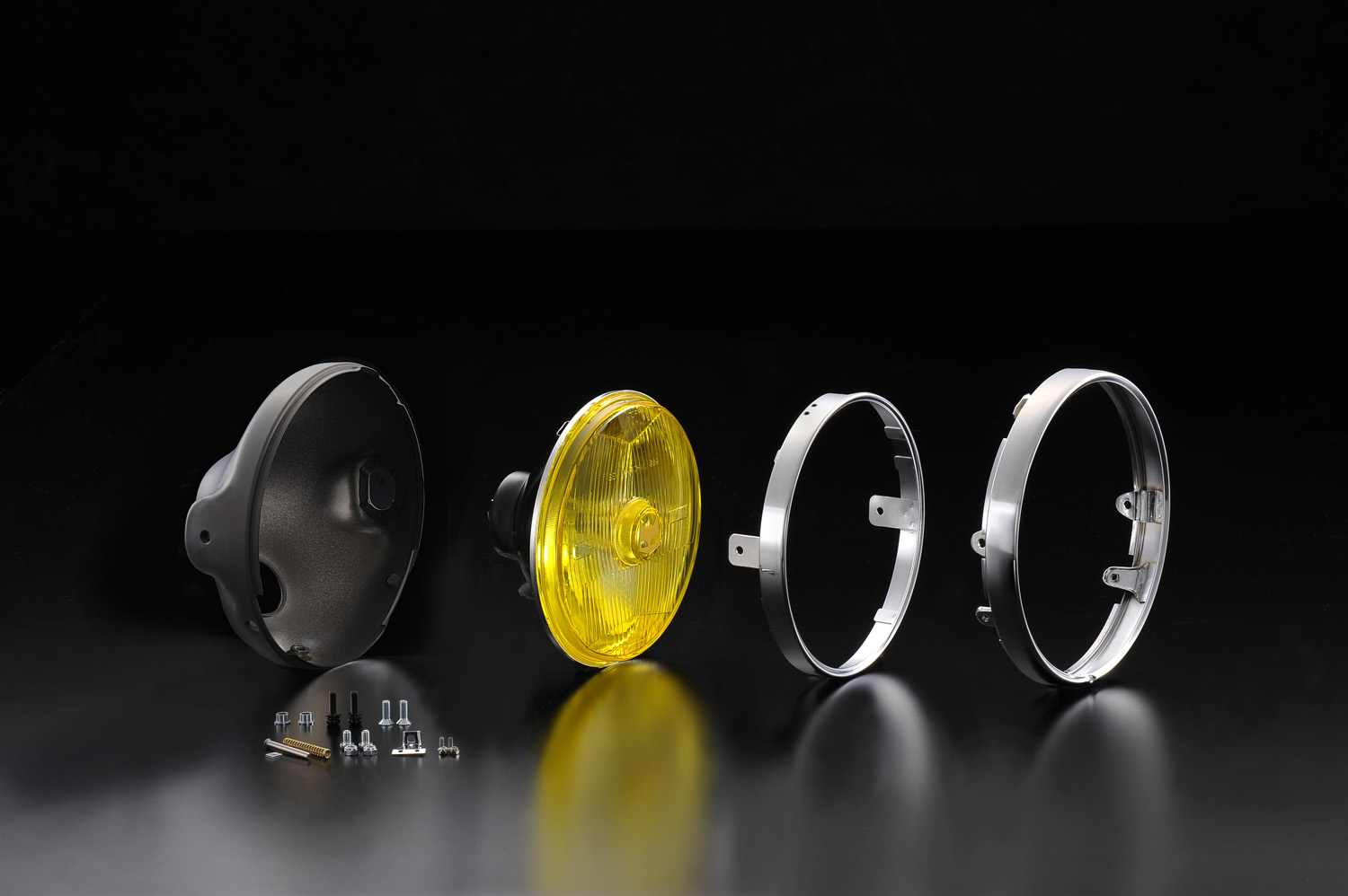 889ドライビングランプフルキット イエローレンズ ブラック汎用ケース