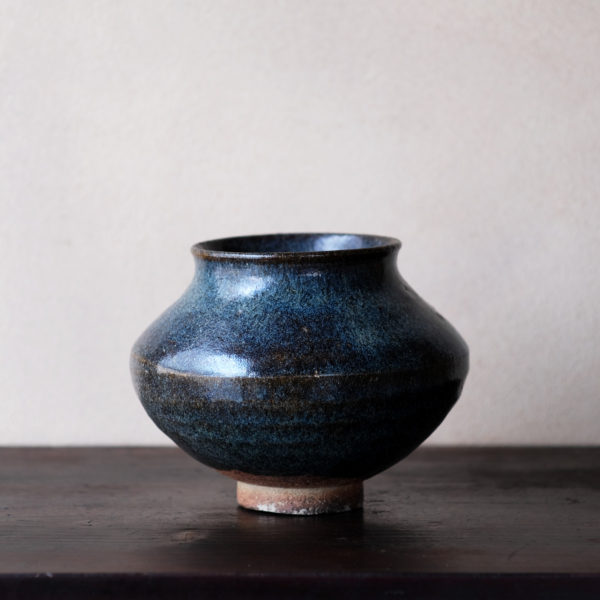 李朝 白磁小壺 丸壺 塩笥盃 A-00160】李朝染付小壺【