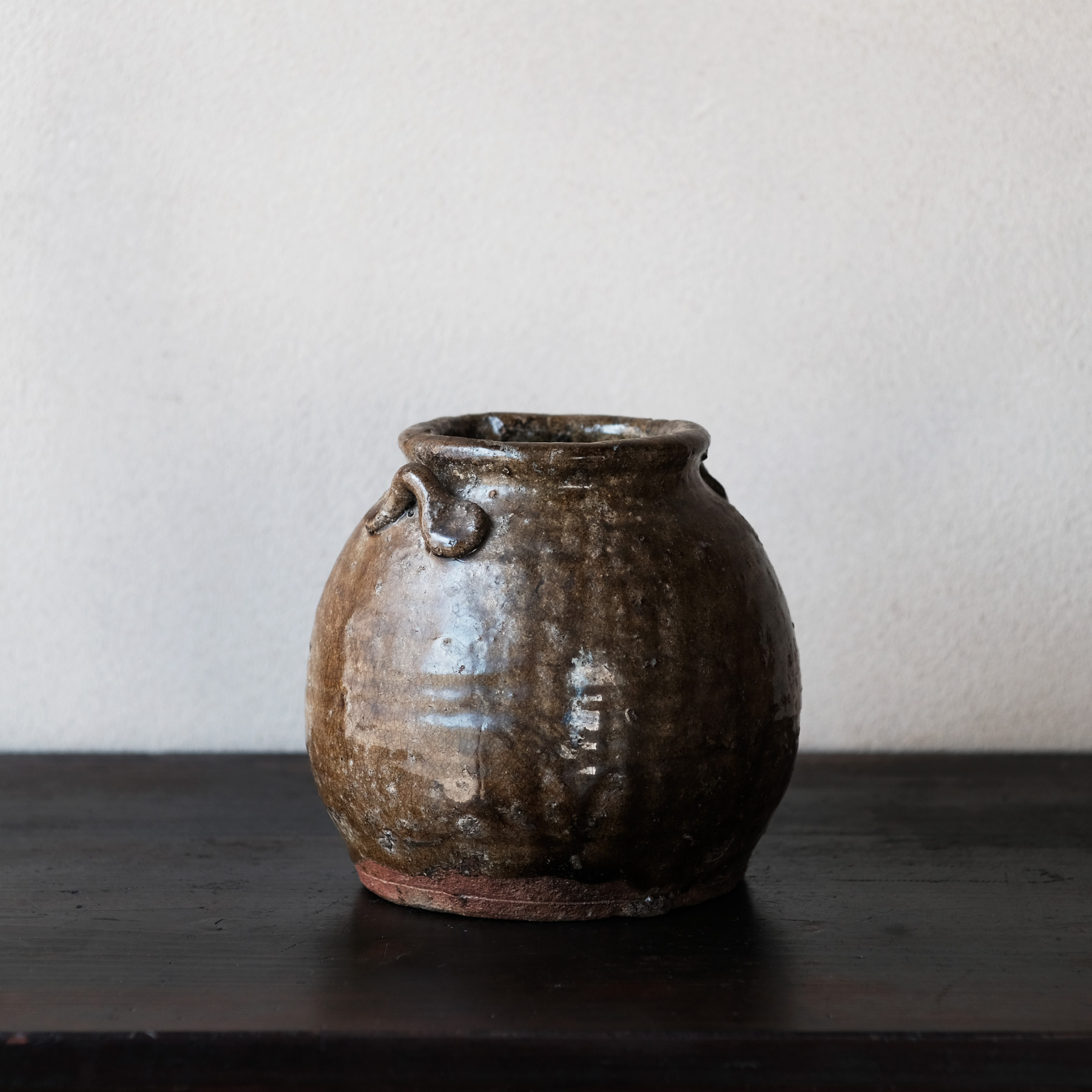 古越前 越前焼 うずくます うづくまる お歯黒壺 双耳 江戸期 1