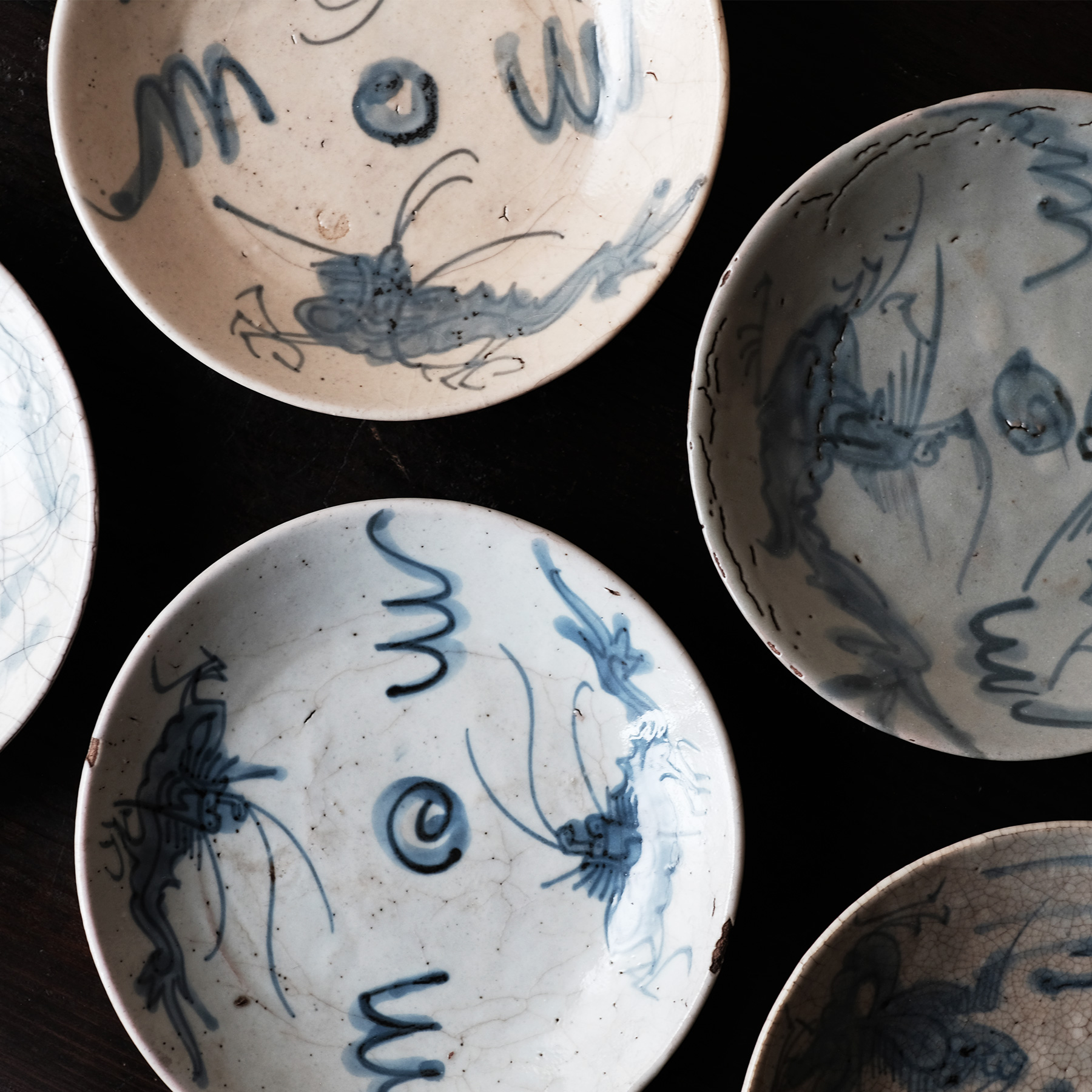 明朝 漳州窯 青花皿 五客組 | 骨董と詩学 Antique & Poetics | 蛇韻律