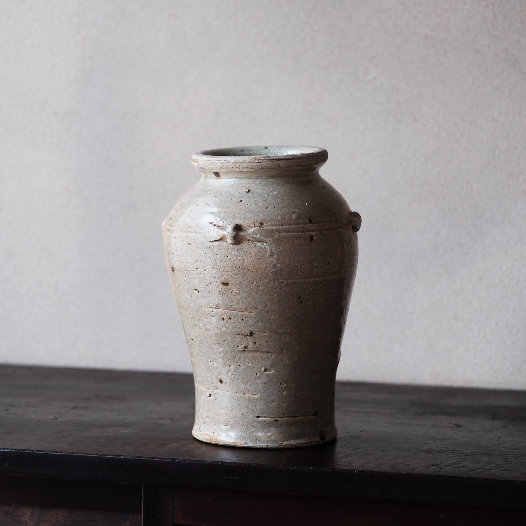 呉朝〜李朝 青磁四耳壺 | 骨董と詩学 Antique & Poetics | 蛇韻律