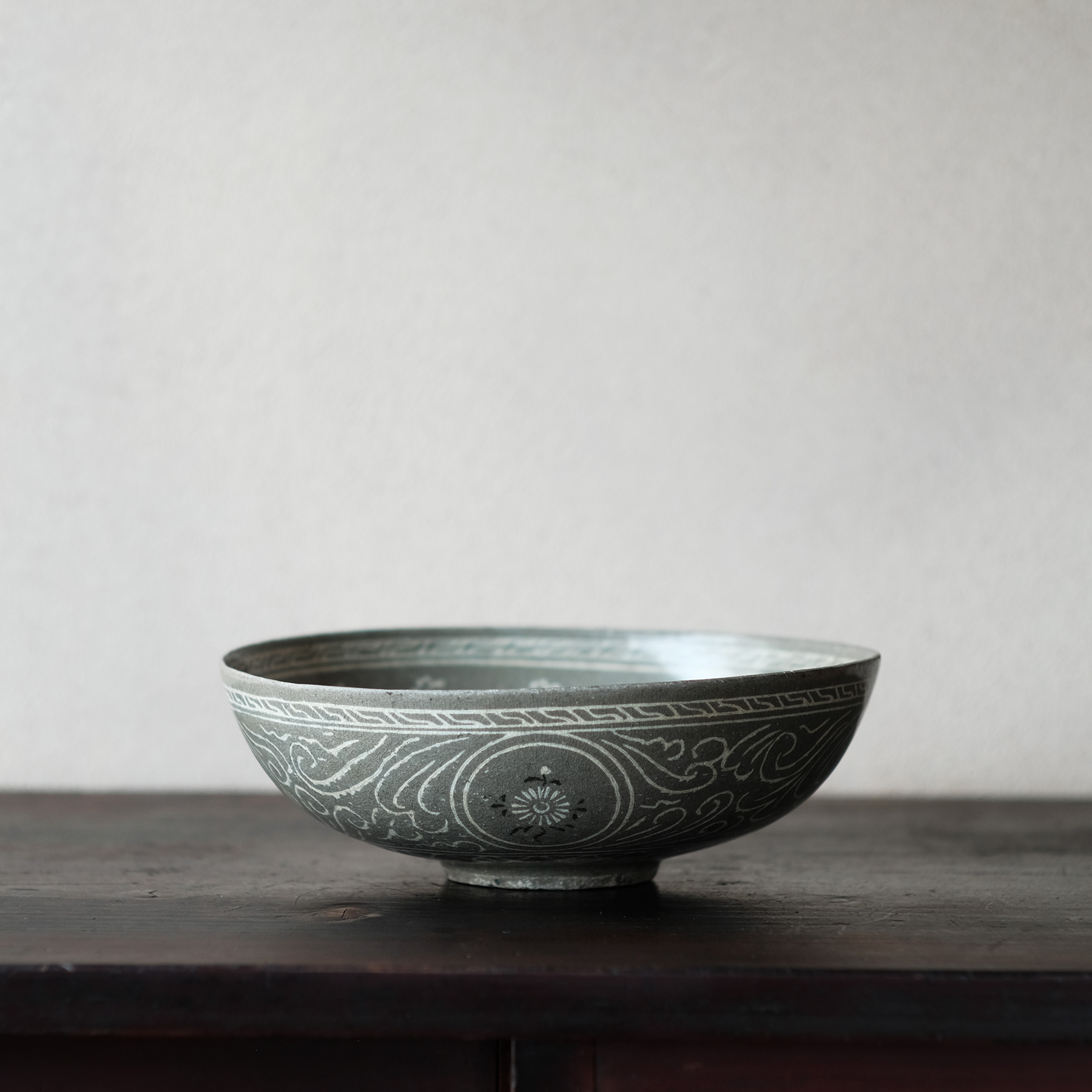 イ892 皆具『東國窯作』『韓国青磁鶴象嵌文 皆具 共箱』茶道具 イ892