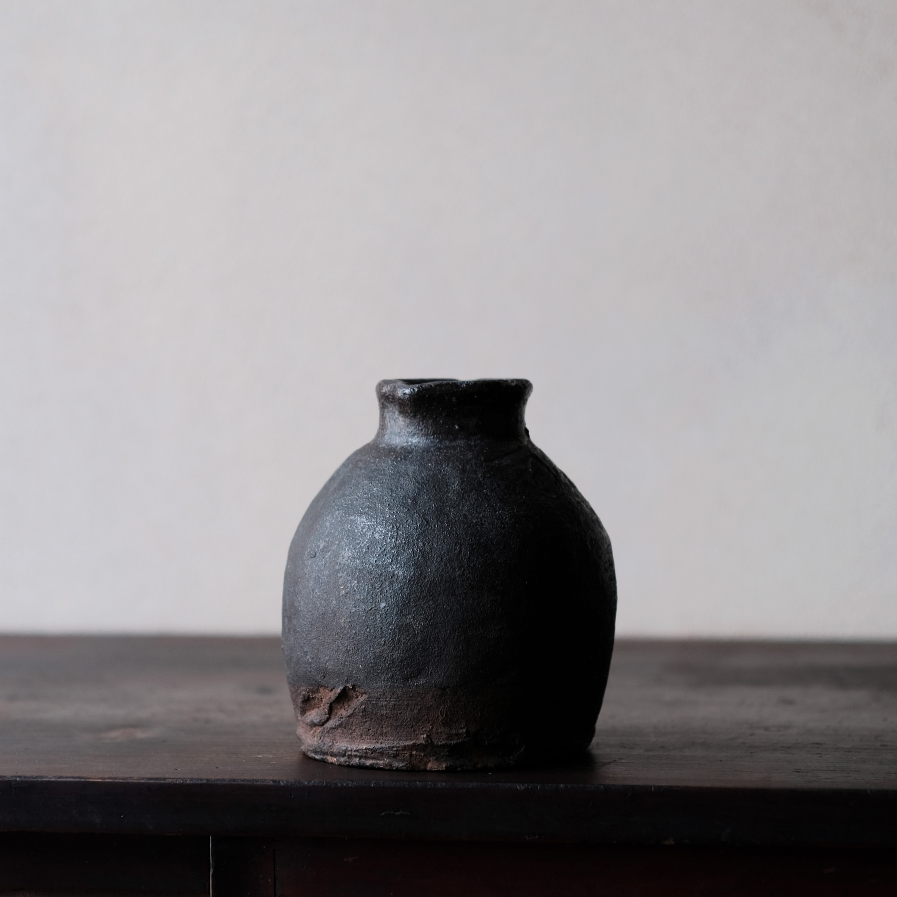 花器 古越前 お歯黒壺 蹲 室町 桃山 茶道 茶道具 茶花 華道 骨董 古