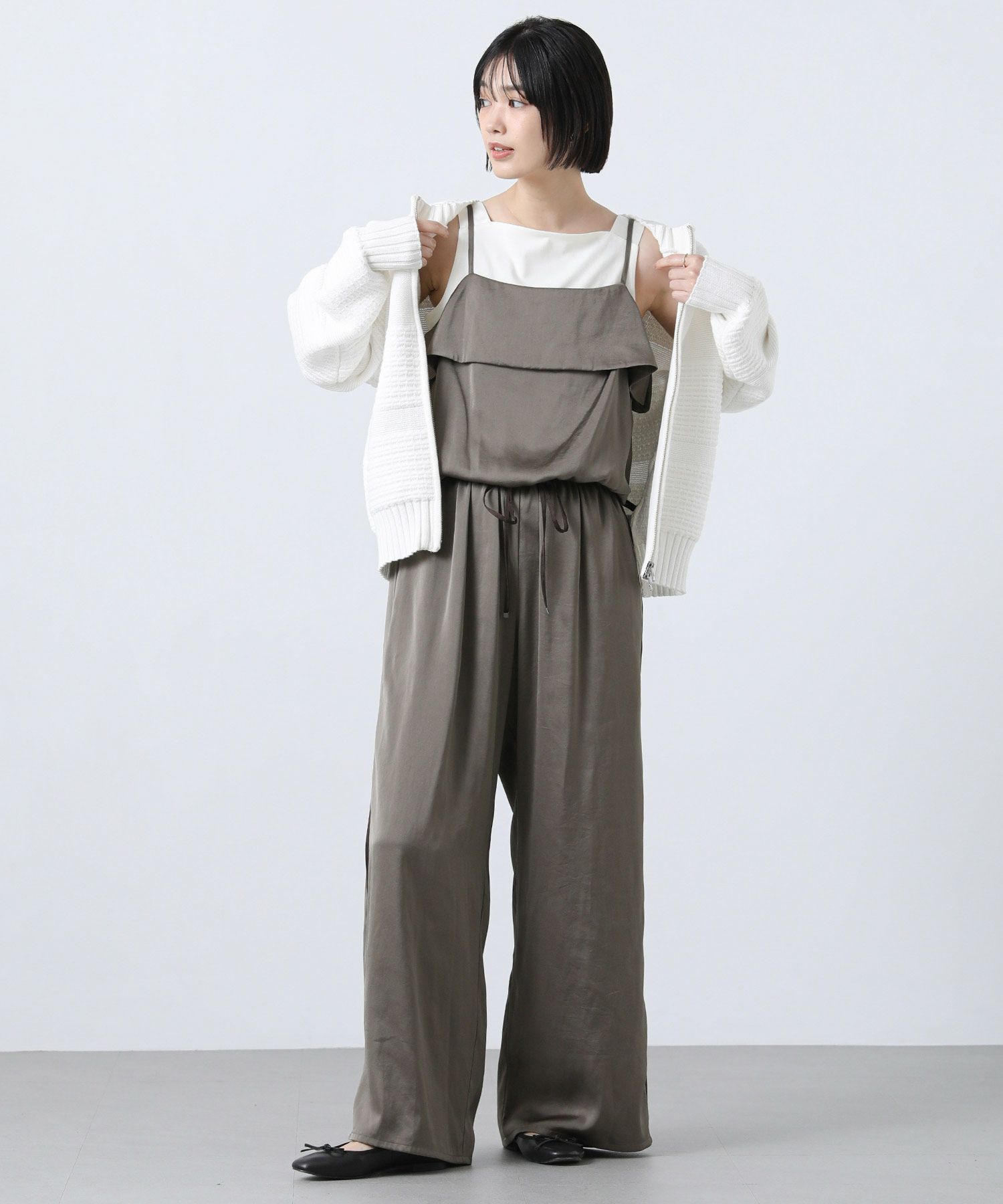 Gready Brilliantタック編みZIP2WAYニット | SEKIMIKI Online