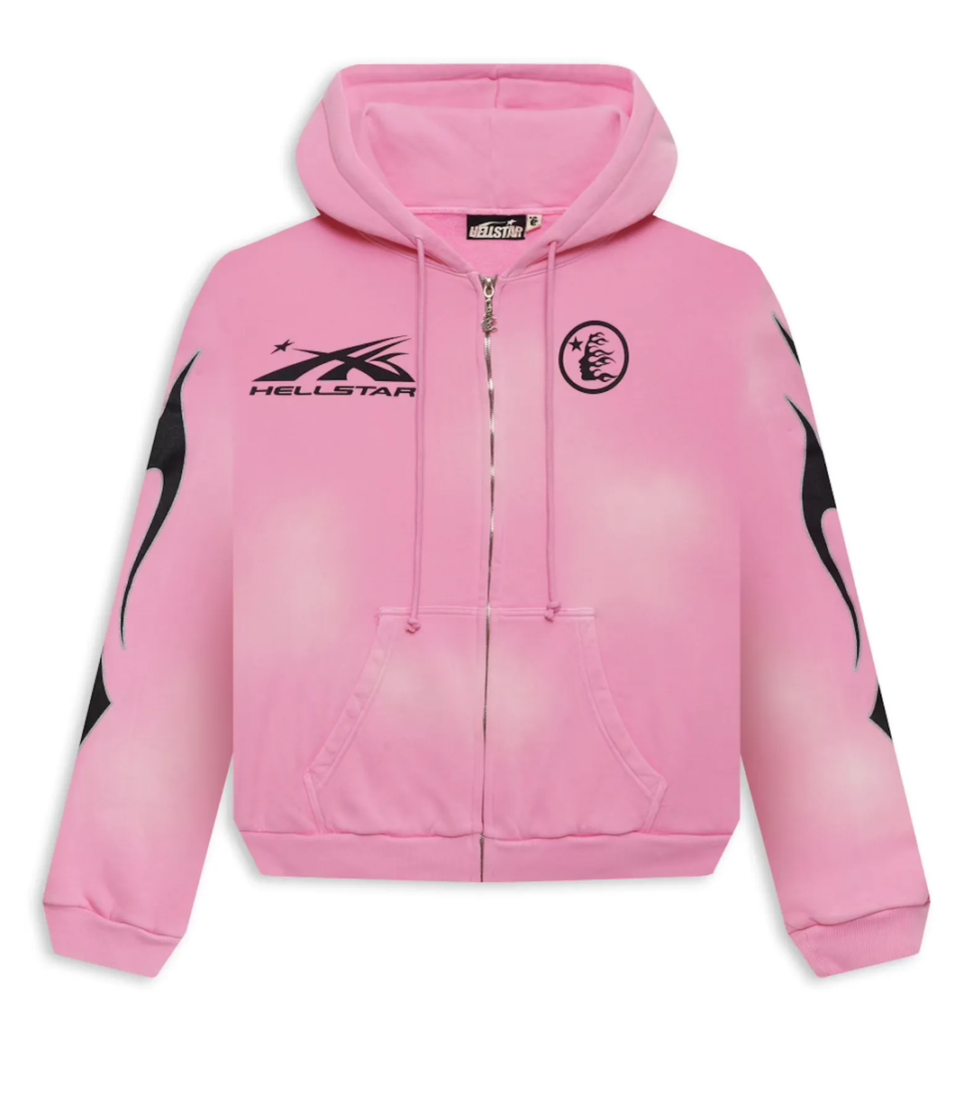Hellstar 'Pink' Sports Flame Zip Up Hoodie – Showroom LA