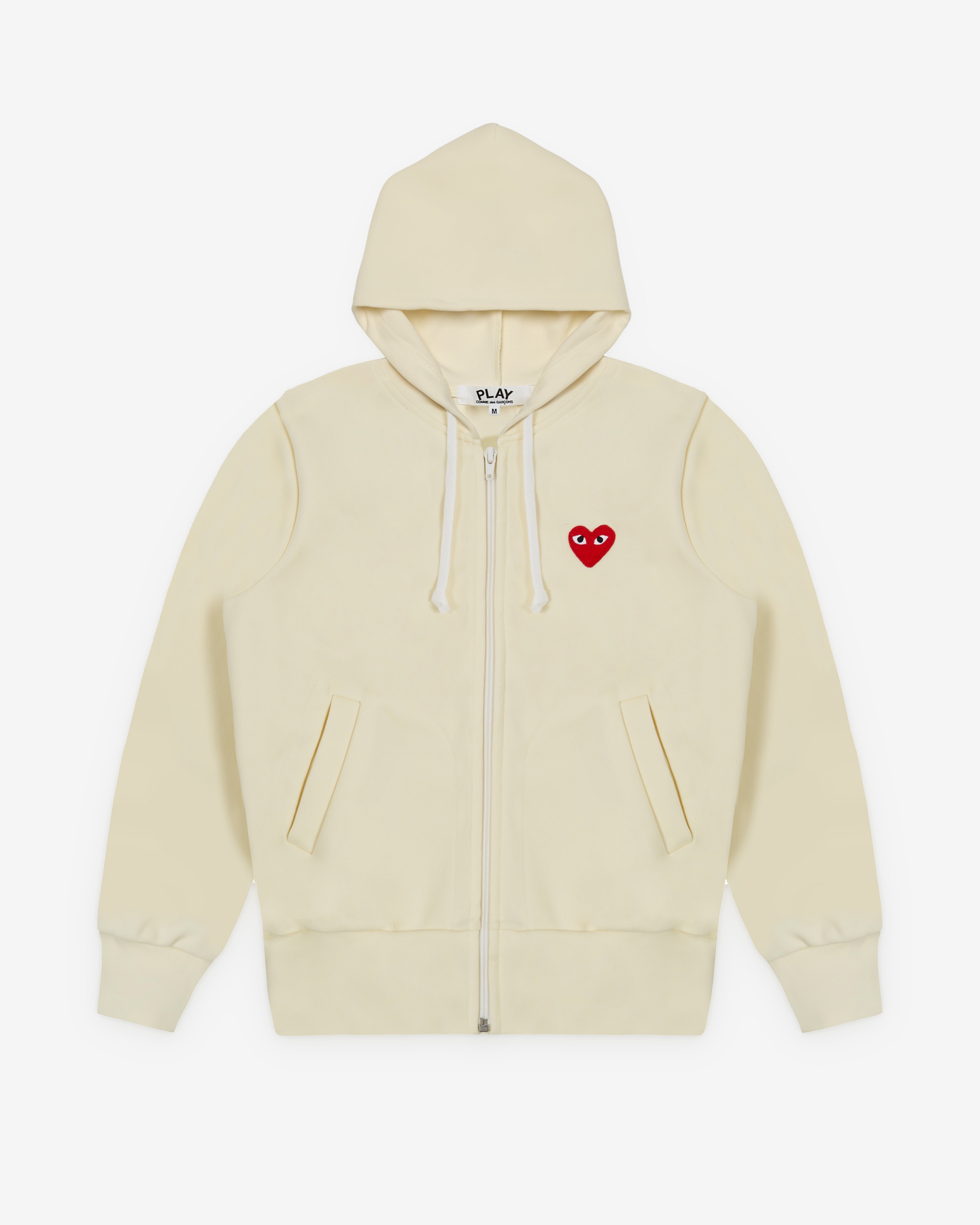 Play Comme des Garçons: Hooded Zip-Up (Ivory) | DSMNY E-SHOP