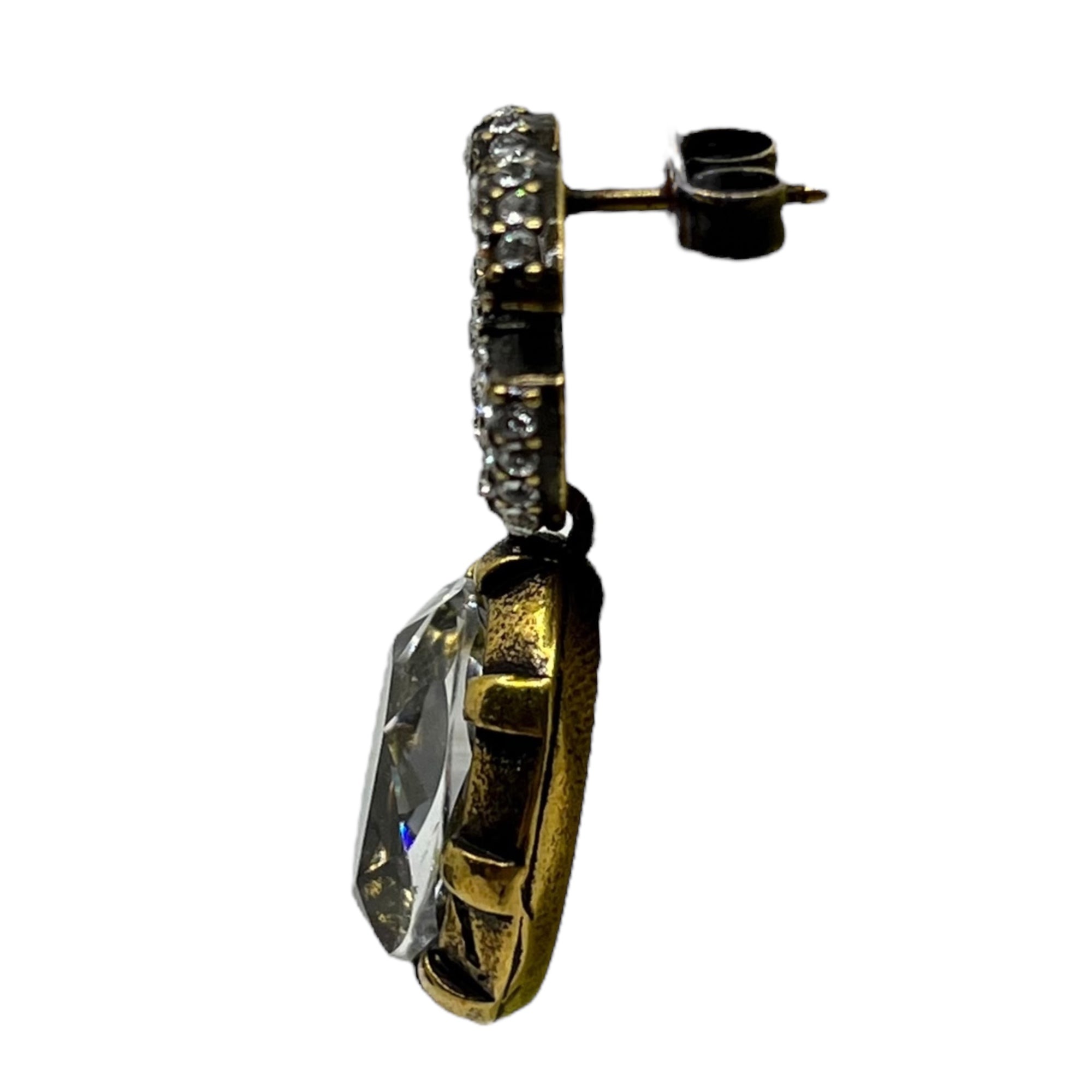 GUCCI(グッチ) Double G crystal gold earrings ダブルG クリスタル