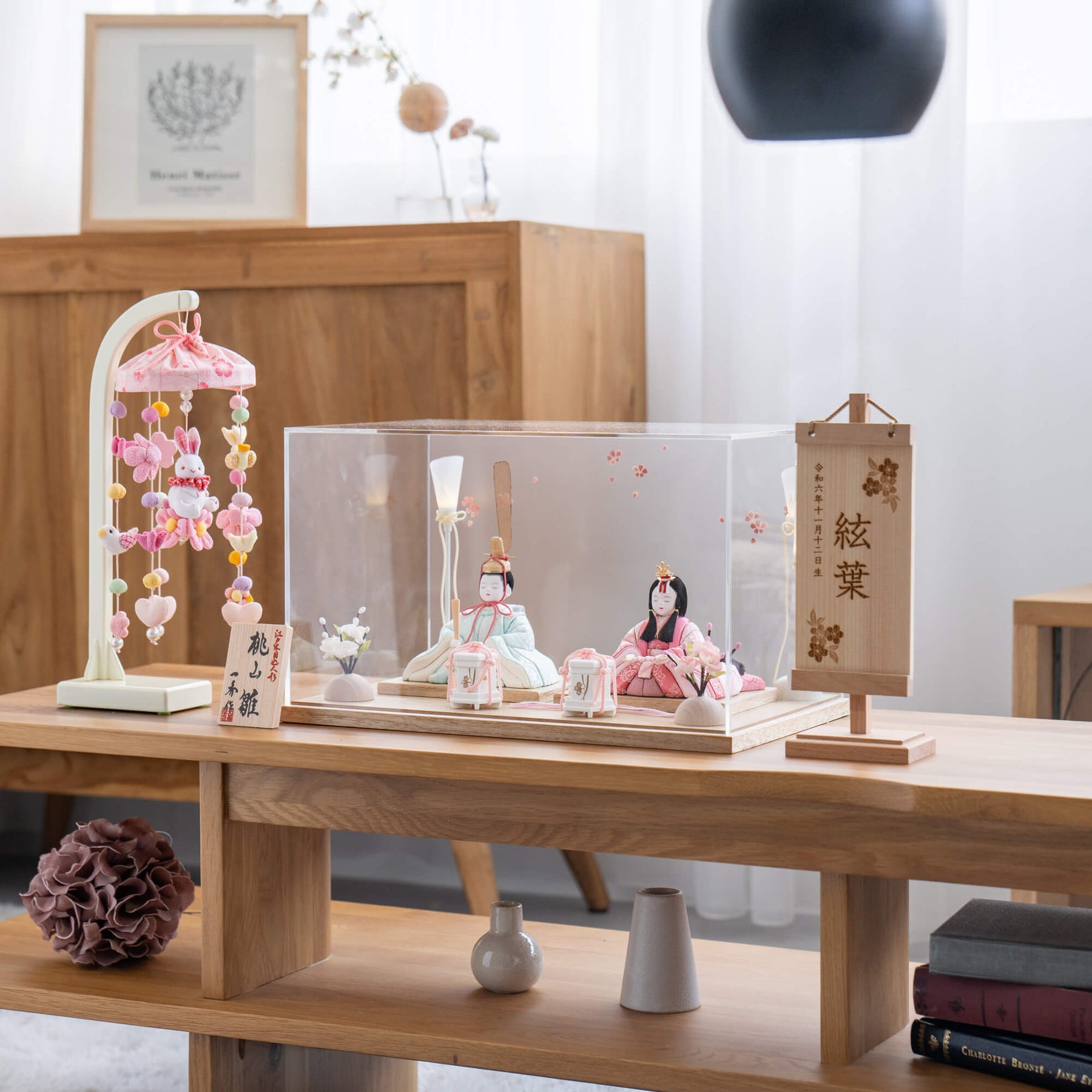 心(ここ) 人形ケース 白木 一秀 C-07-02｜雛人形 お雛様 コンパクトで