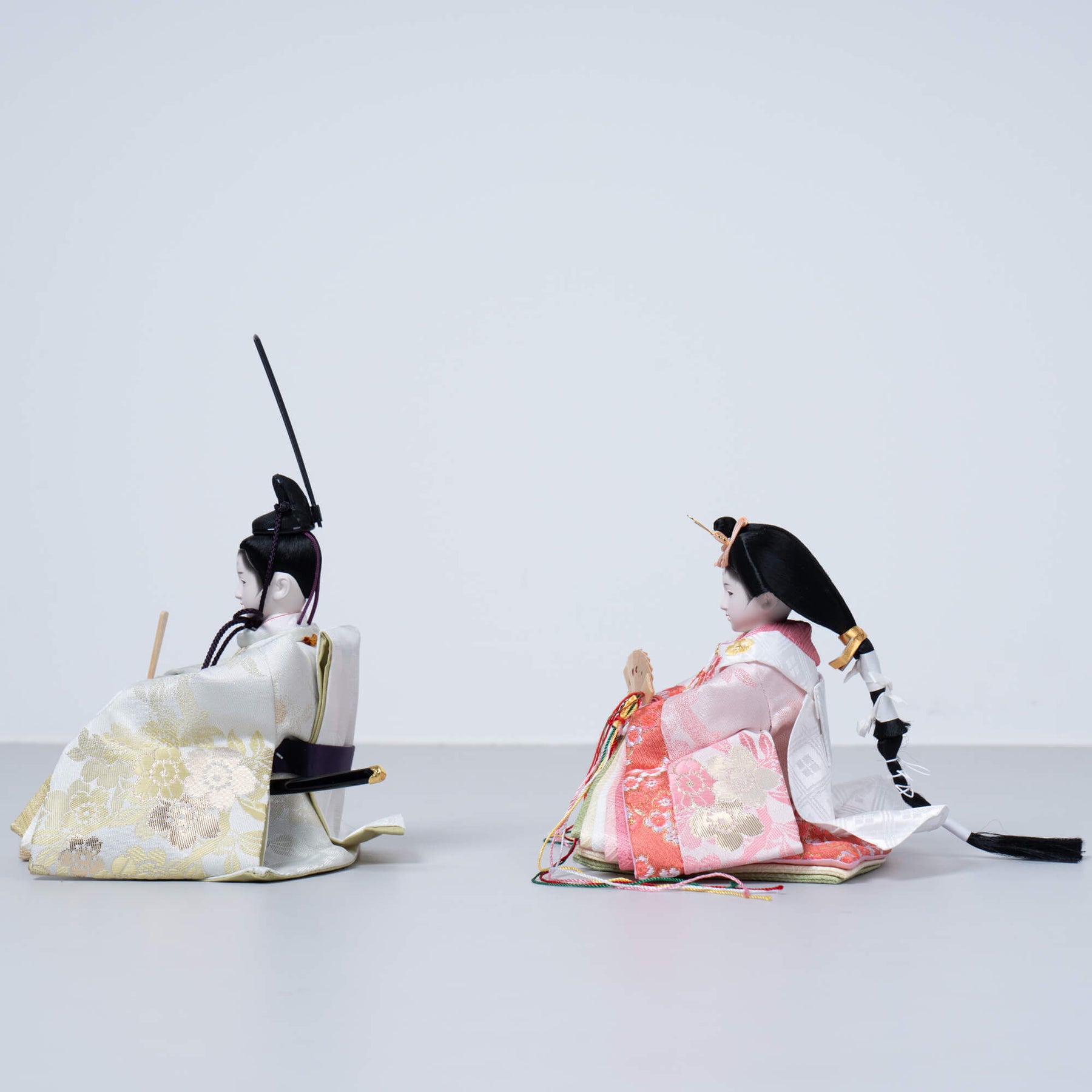 花詩 人形ケース 吉徳大光 薄緑ピンク刺繍｜雛人形 お雛様 コンパクト