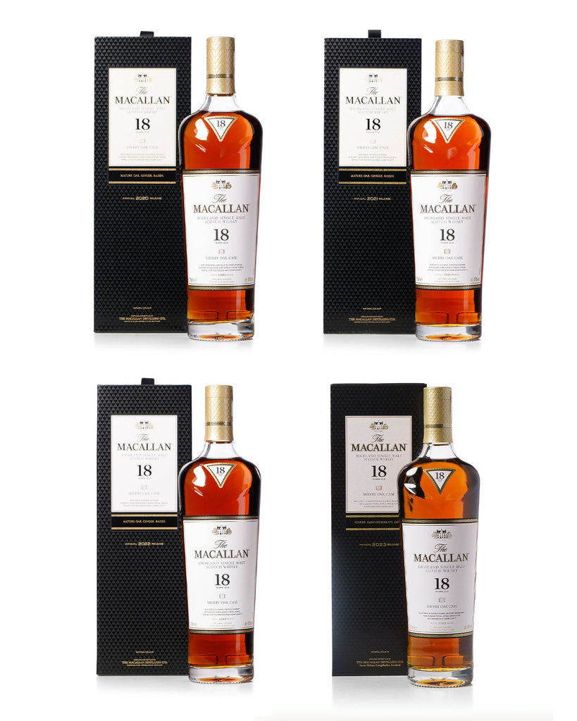 Macallan 18 Year Old Sherry Oak Four Bottle Set – 2020, 2021, 2022