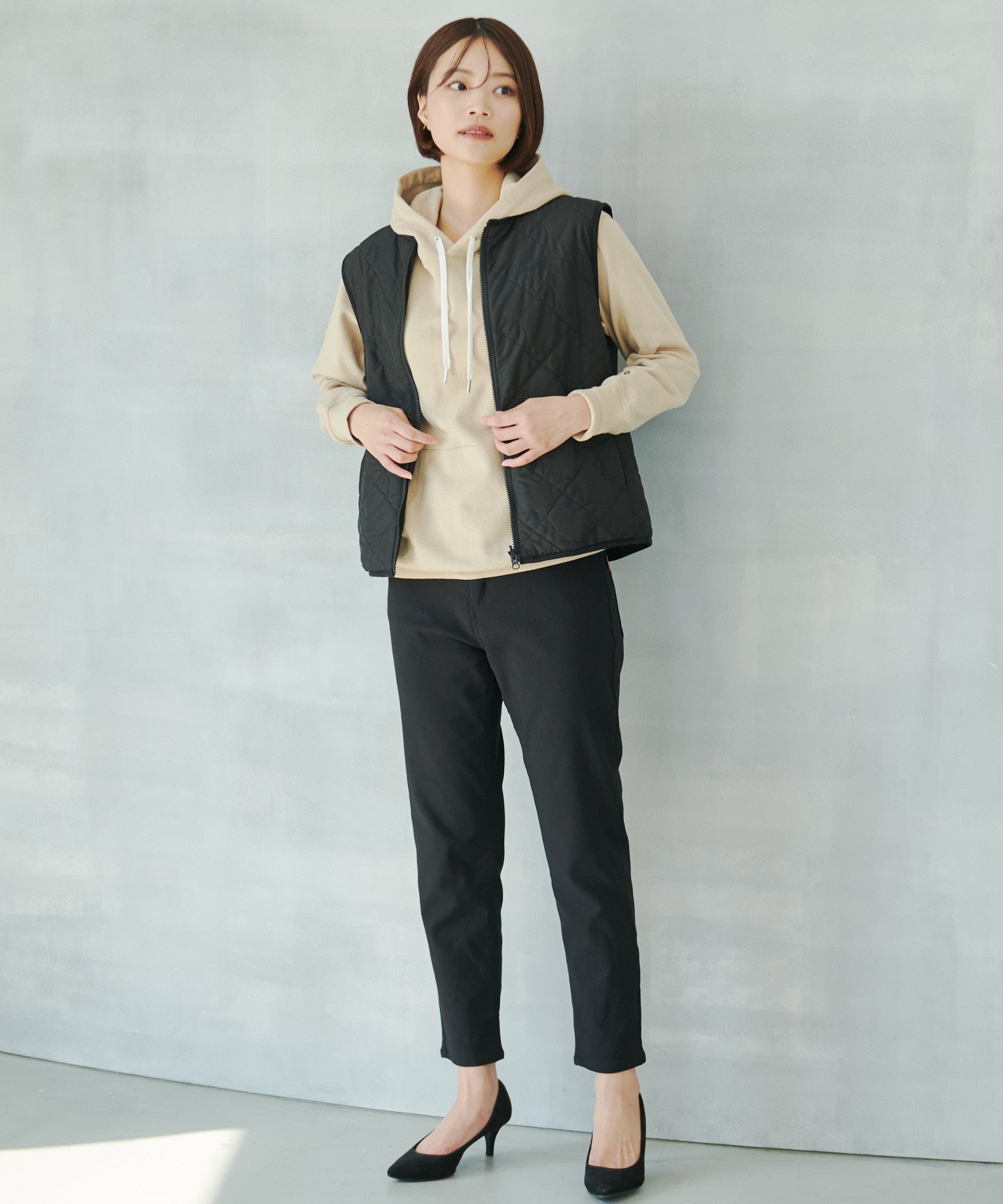 アンブレラキルト リバーシブルベスト（ダウンベスト/レディース