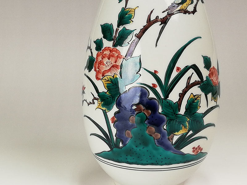 九谷焼 三代三ツ井為吉作 色絵松竹梅文 瓢箪徳利 一對 共箱 CTLM