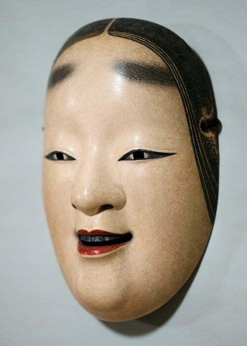 能面 小面 面袋付き 伝統芸能 アンティーク 能面師作 女面 能面小面面