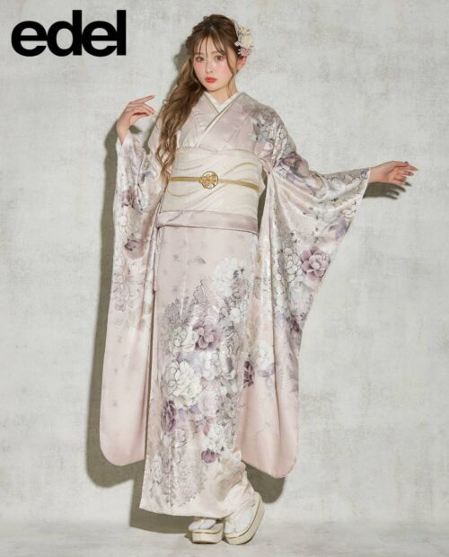 edel 薄ピンク×シルバー ゆうちゃみ振袖｜振袖ネットレンタル