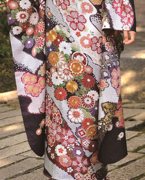 506zu21☆振袖 総絞り 金駒刺繍 金彩 刺繍 古典柄 紫☆成人式 結婚式