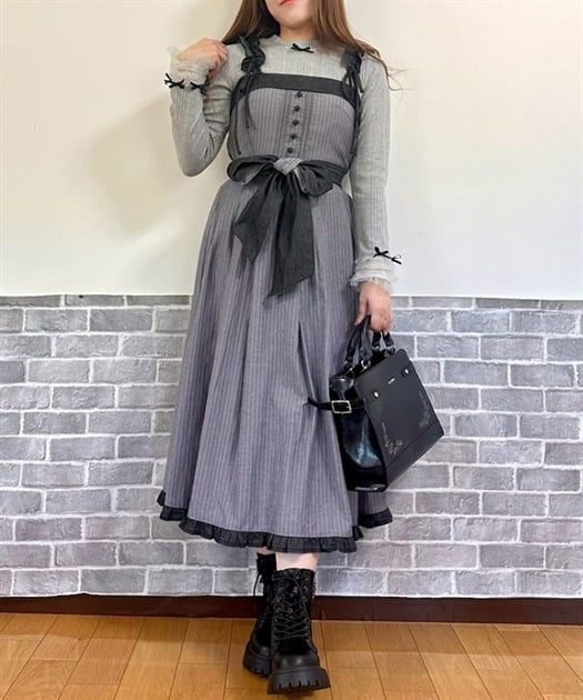 バラ刺繍ギャザーフリルジャンスカ | axes femme online shop