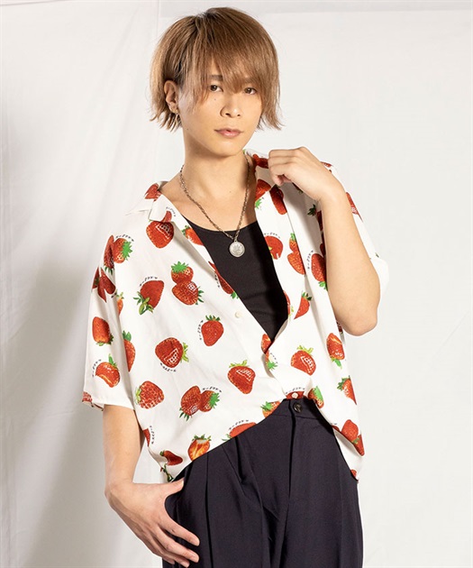 ストロベリープリントアロハシャツ | axes femme online shop -outlet-