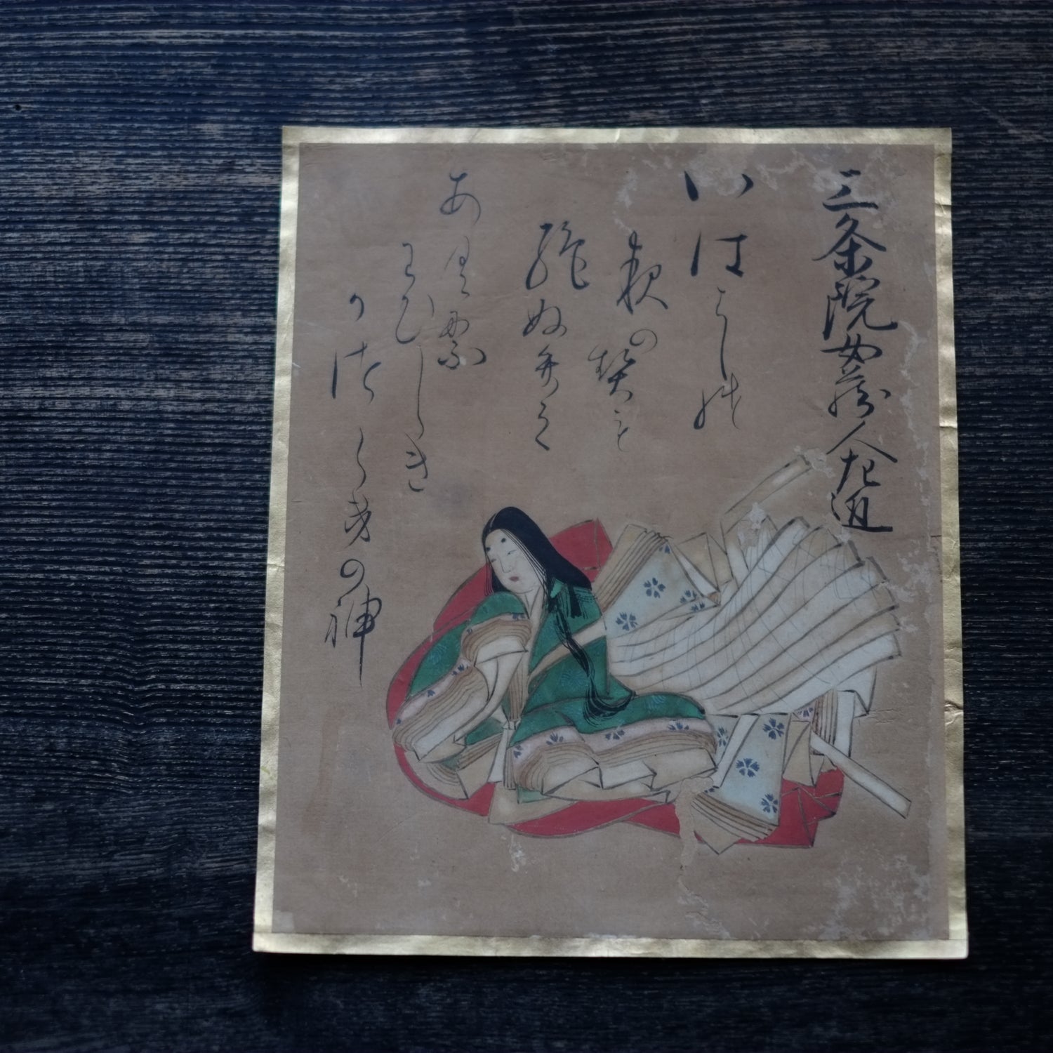 肉筆彩筆 三十六歌仙書画色紙 各種一枚 (江戸時代） – 逢季荘