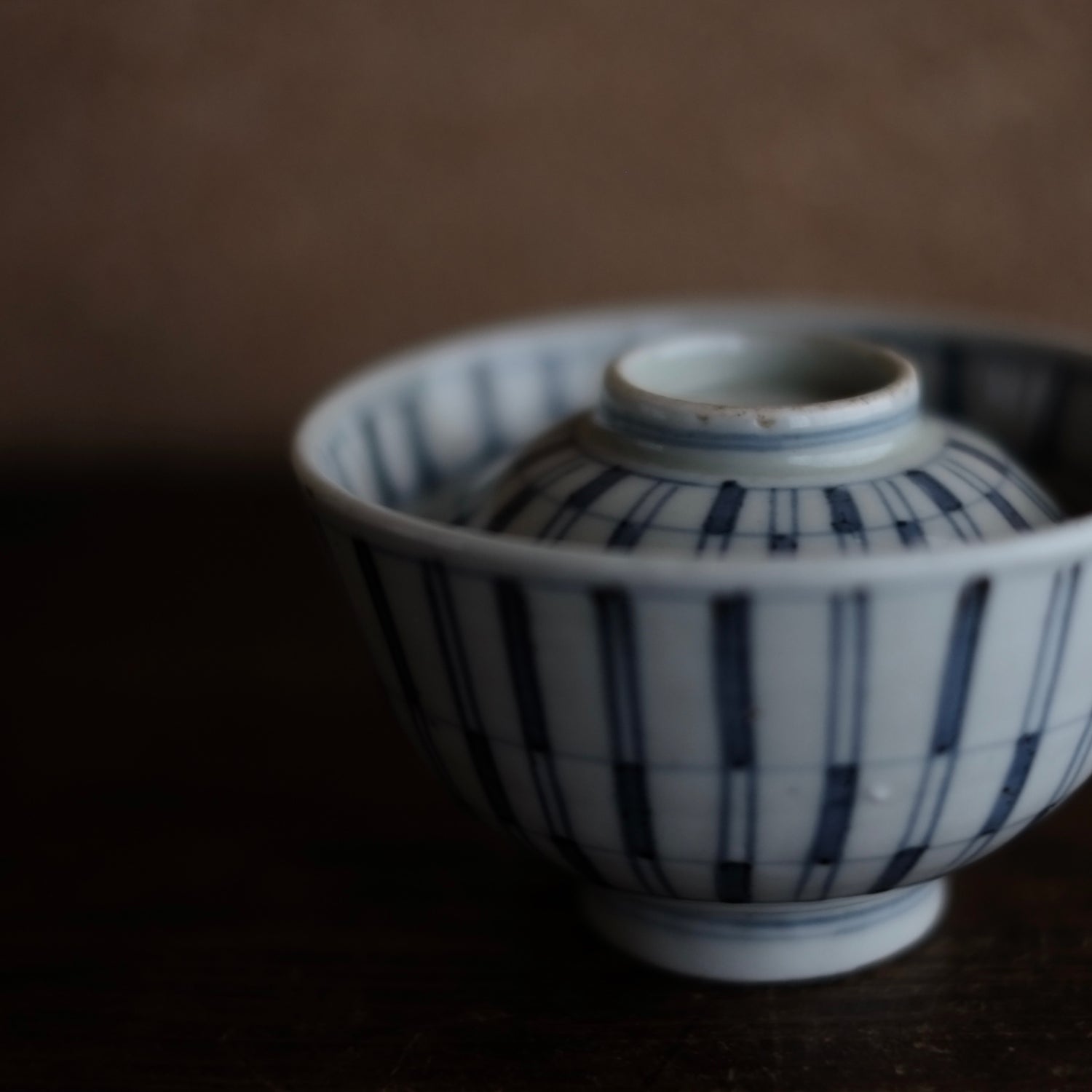 時代 くらわんか 縞幾何文 蓋付碗 – 逢季荘