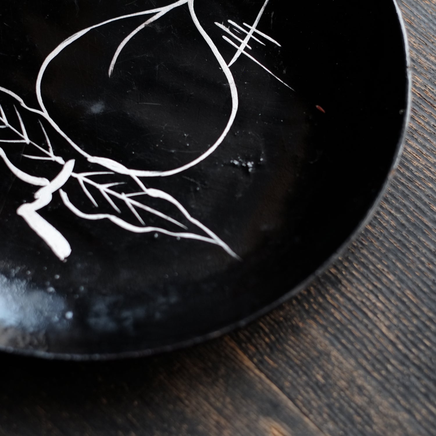 時代 浄法寺塗 山桃図 菓子盆 平皿 (江戸-明治時代) – 逢季荘