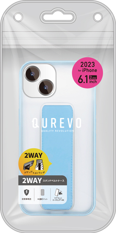 iPhone15用 耐衝撃 2Way カラーフレーム スタンドベルトケース | 株式