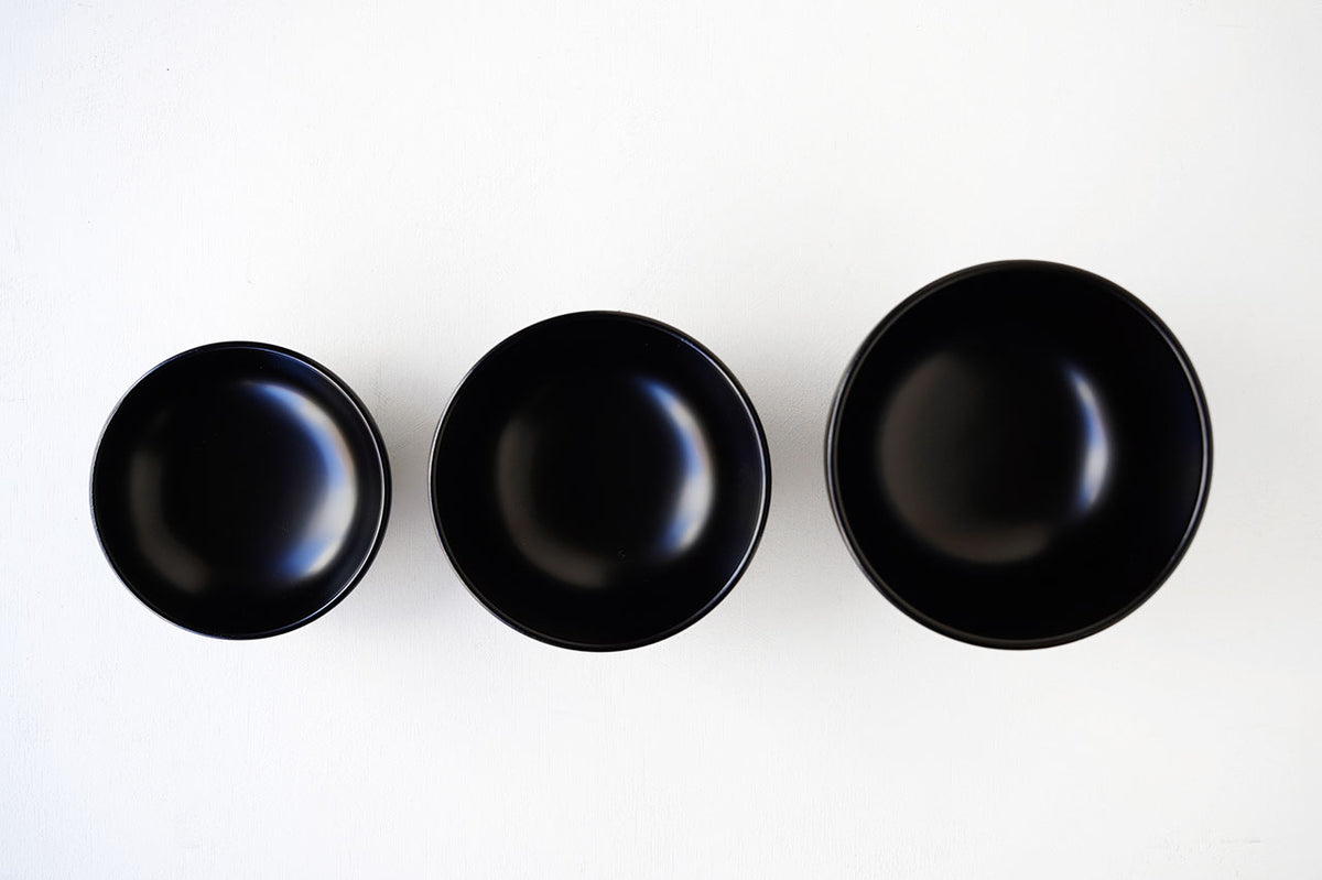 赤木明登作家作品 漆塗りの重箱と汁椀 墨色（黒） 箱付き