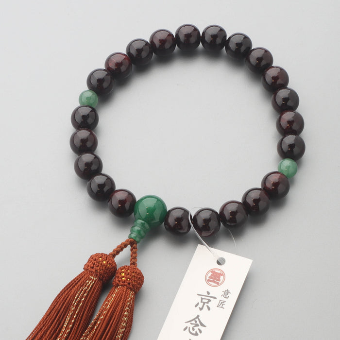 数珠 男性用 紫檀大玉22玉 印度翡翠仕立 正絹房 — 仏壇・仏具専門店