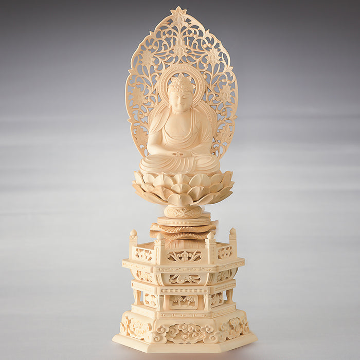 仏像 本尊 阿弥陀如来 六角台座 唐草光背【メーカー取寄品】 — 仏壇
