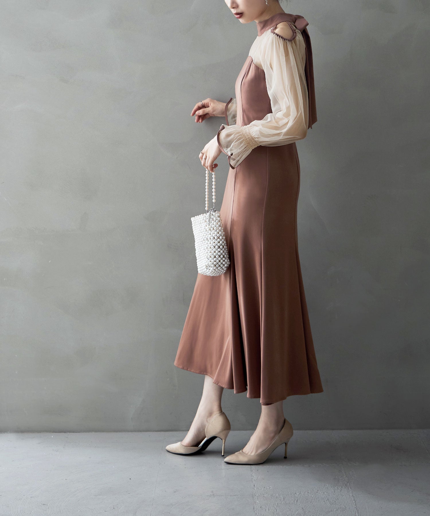 カットアウトマーメイドドレス｜パーティードレス・結婚式ワンピース