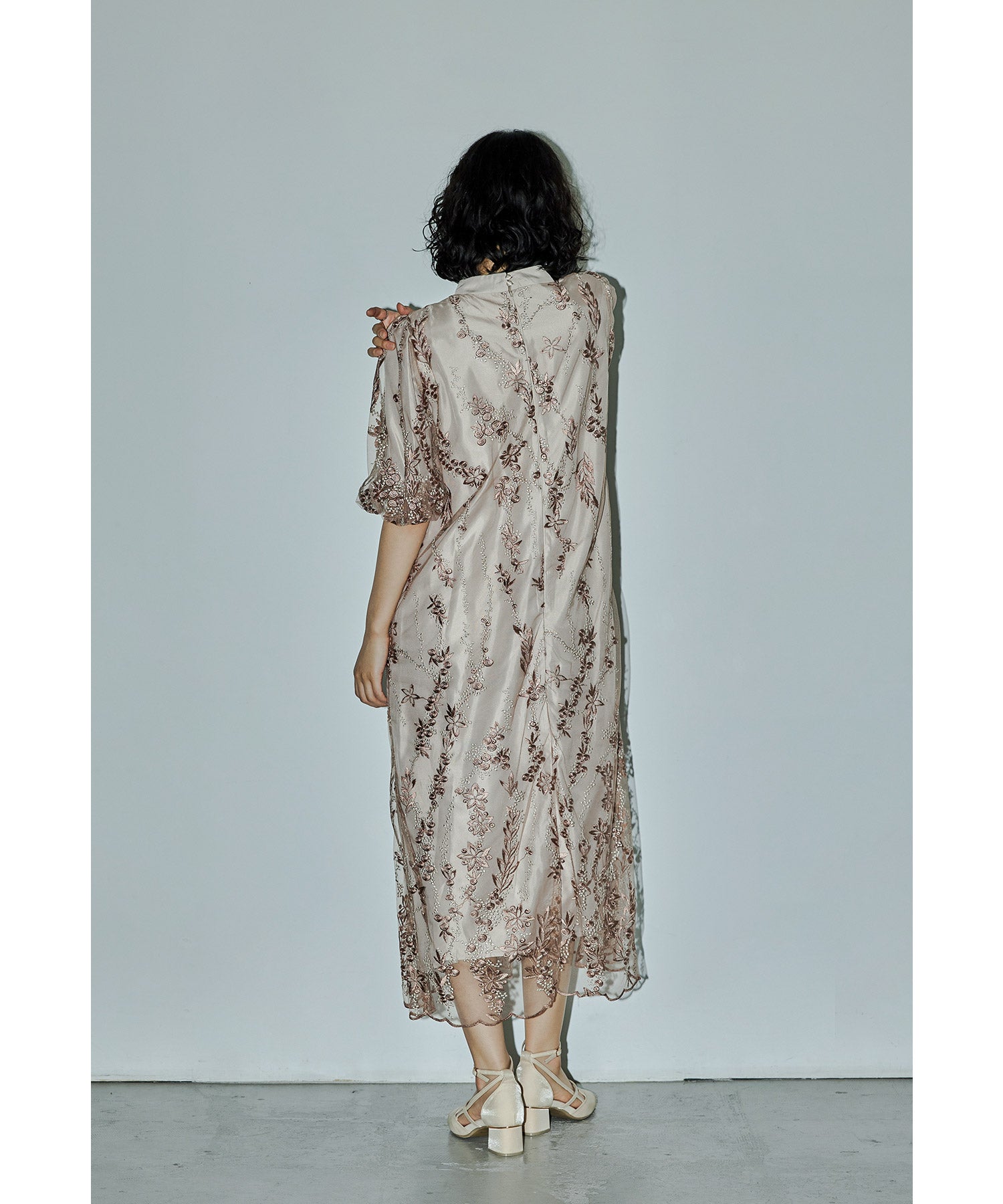 刺繍レースAラインドレス マタニティ 妊婦 結婚式 二次会 成人式