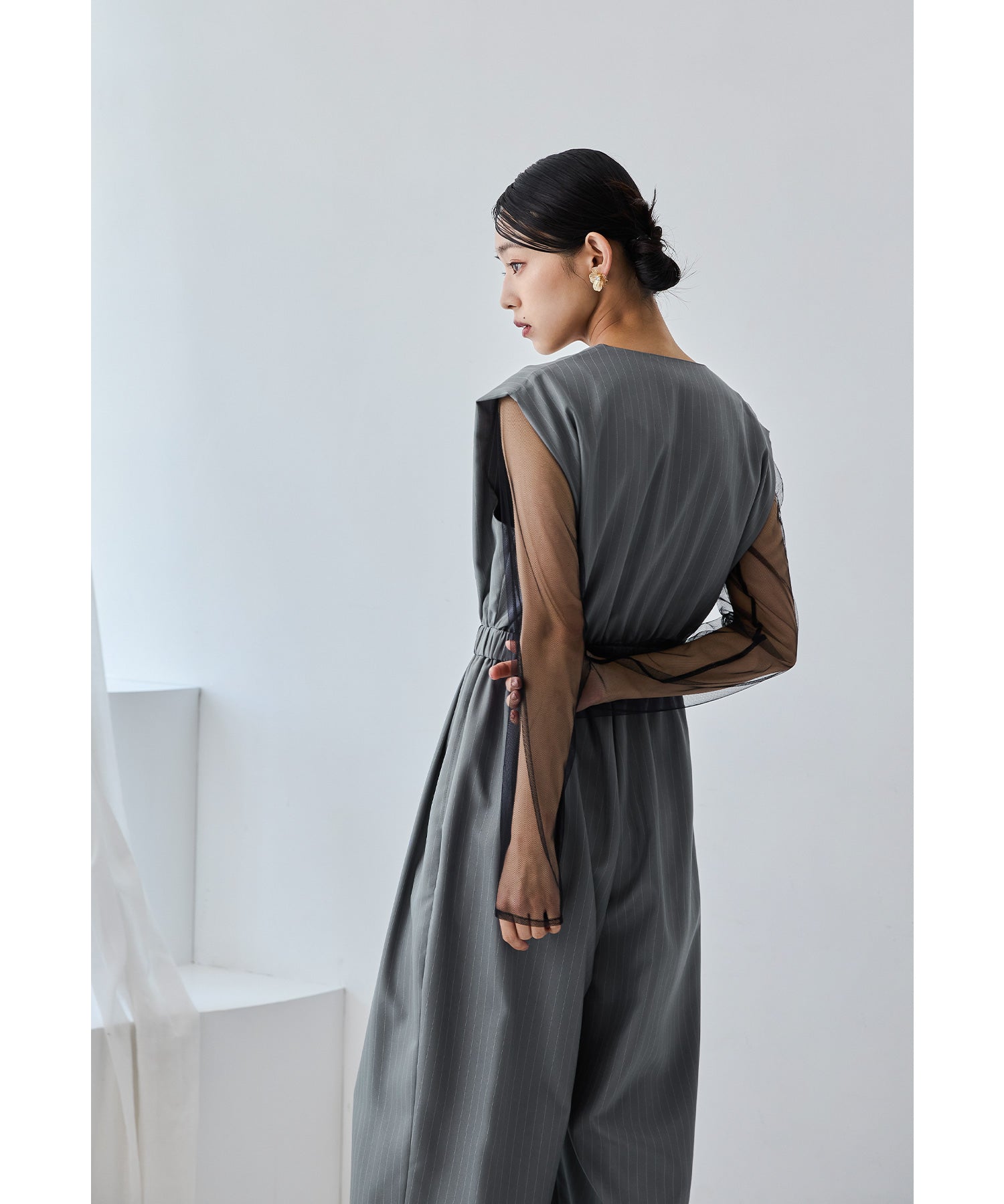 スタンドアウトカラーオールインパンツ 2点セット パンツドレス