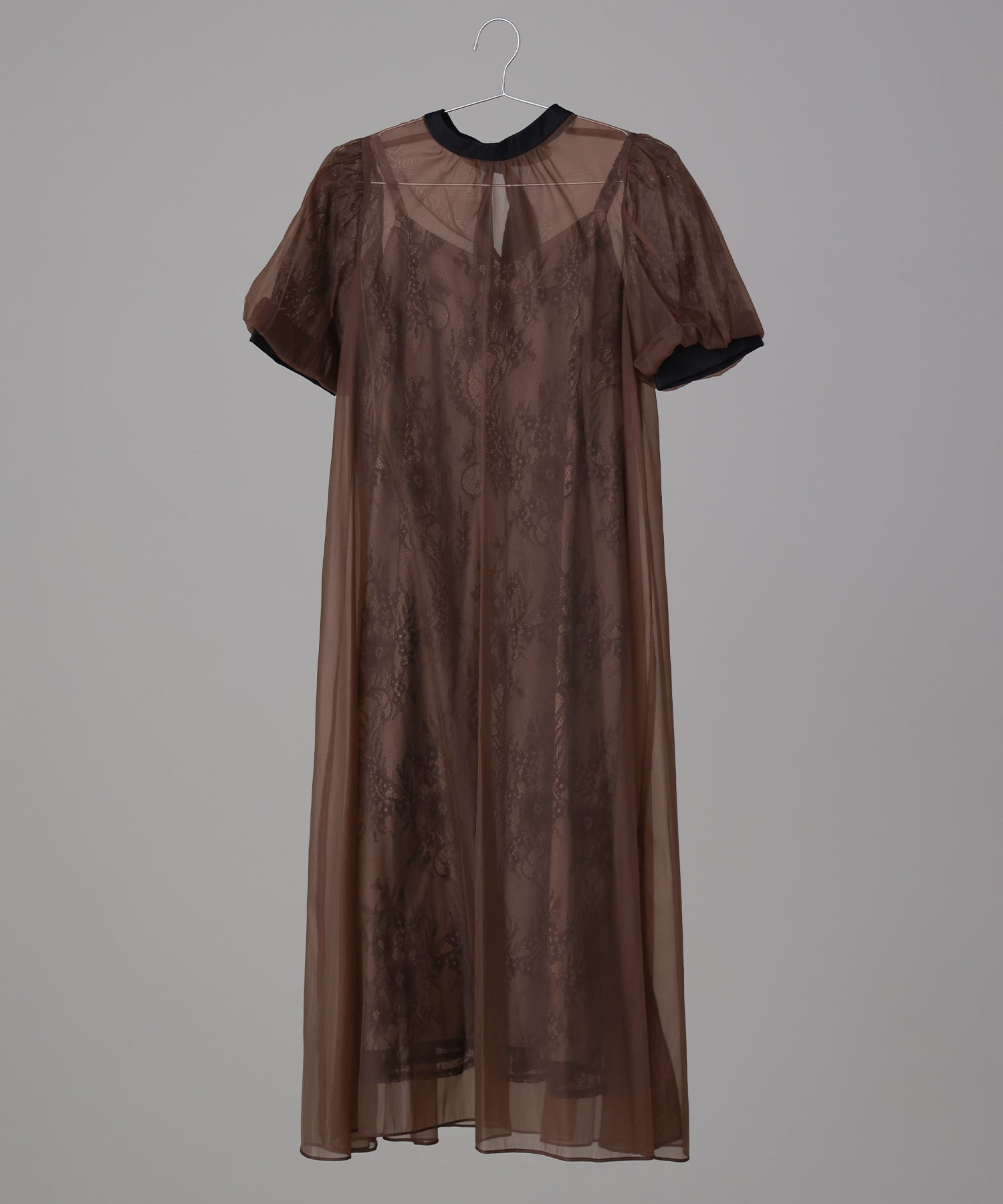 着丈が選べる】Aラインオーガンジーレースレイヤードドレス