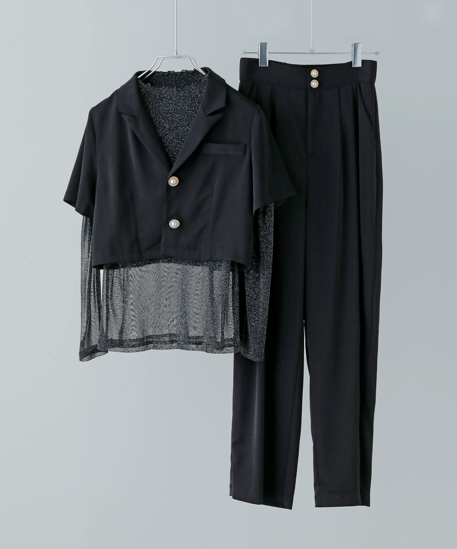 3 pieces ジャケット＆パンツ セットアップドレス｜パンツドレス - etoll.