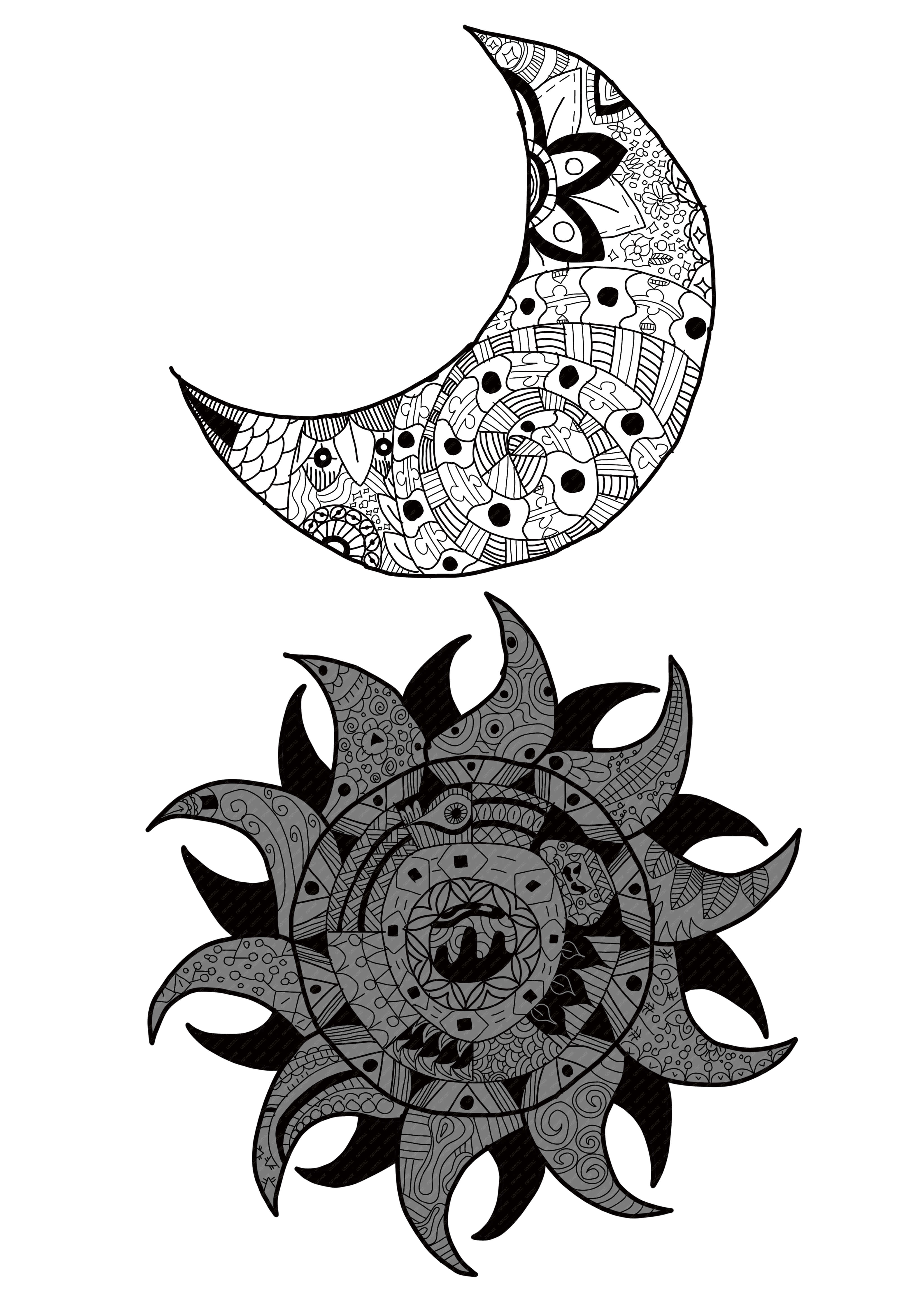 月と太陽 絵画3点 月と太陽 絵画3点 月と太陽 | Atelier Libera's Store