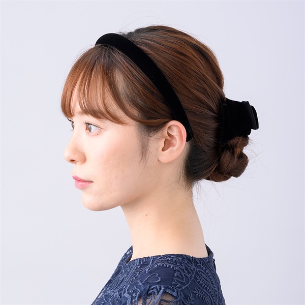 ソフトエレガントベルベット フレキシフィットヘアバンド(ブラック