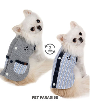 ペットパラダイス やさしいベスト 《錨 刺繍》 背中開き 小型犬 / PET