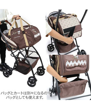 スヌーピー 3WAY ハンドフル ペットカート 《ブラウン》 10kgまで
