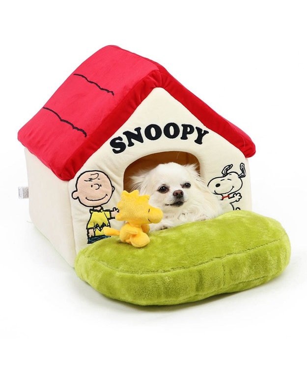 スヌーピー お庭付き赤い屋根 折り畳みハウス【小】 / PET PARADISE