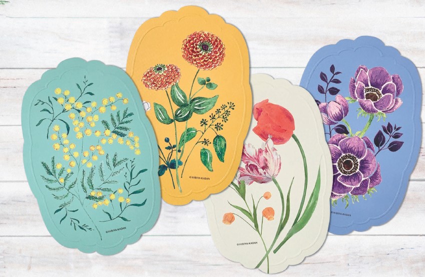 フラワーメッセージカード アネモネ ブルー N7822 | 2026年版手帳