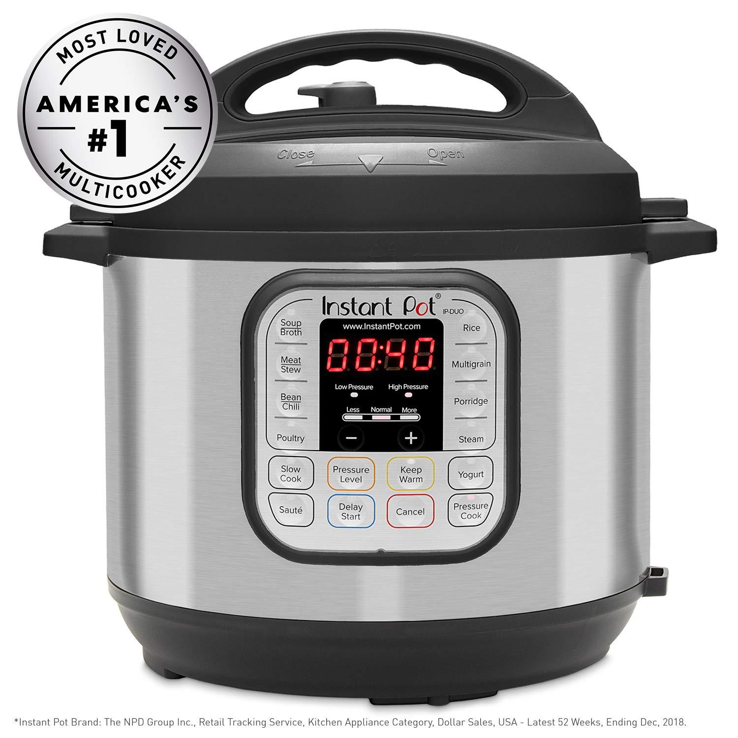 Instant Pot IP-DUO60 321 Electric Pressure Cooker, 6-QT, Stainless