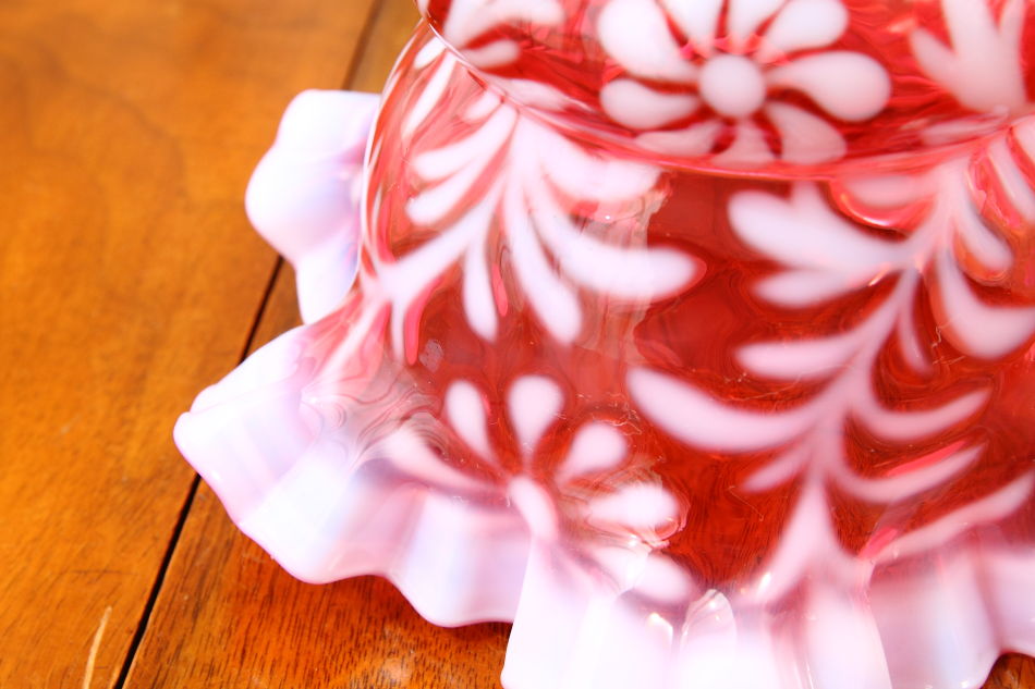 OLD FENTON デイジー&ファーン オパールセント ガラスシェード OLD