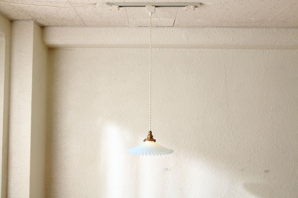 アンティークミルクガラスペンダントライトB 明治大正 ヴィンテージ