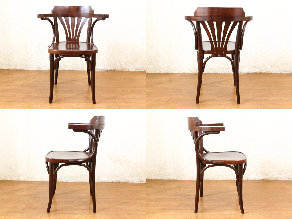 希少ベンドウッドアームチェア○曲木木製チェア○J &J.Kornビーチ材