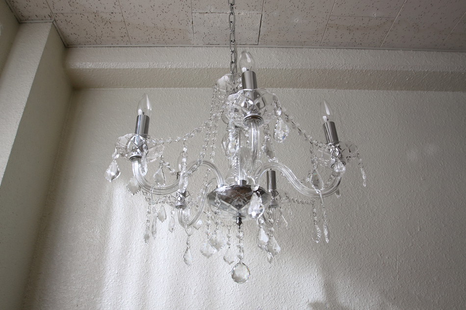 クリスタルガラス シャンデリア(5灯)｜アンティーク家具・照明の専門店
