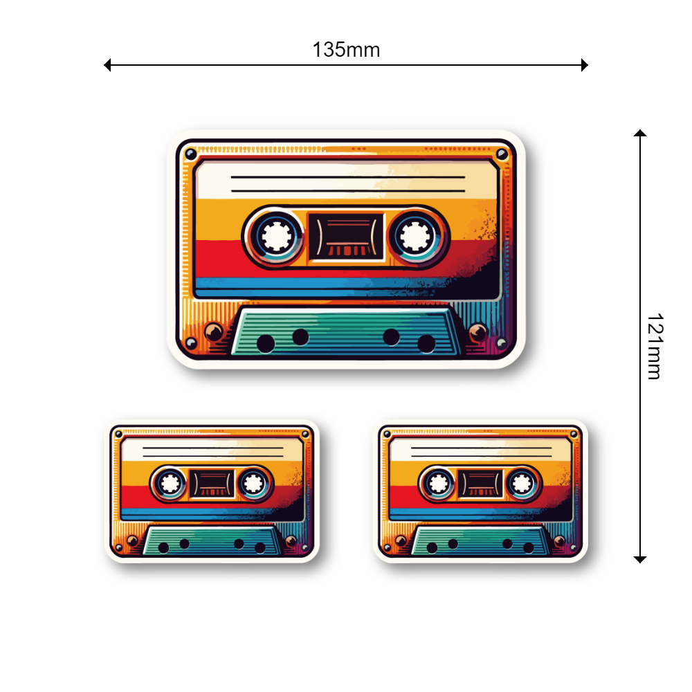 カセットテープ ステッカーセット 3枚組 レトロデザイン 昭和レトロ