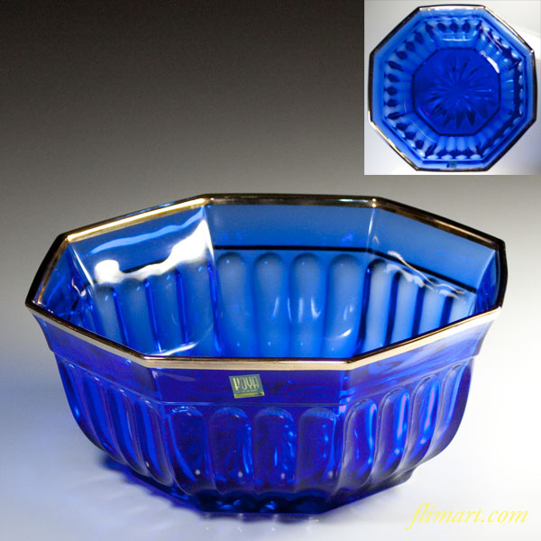 ポロニア クリスタルガラス 切子 フルーツ盛鉢 大鉢 ポーランド製 果物