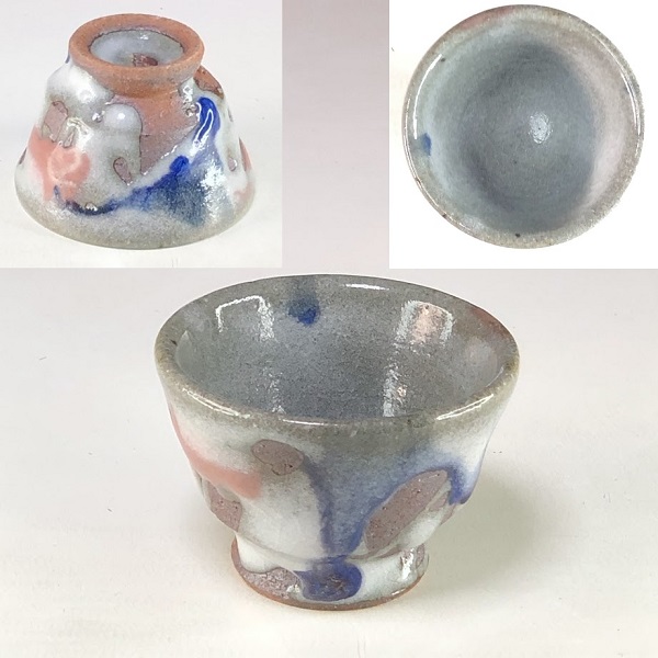 T818 水指 『罅釉』『東原窯 羽柴良一 作』 共箱 茶道具 T818 水指